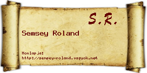 Semsey Roland névjegykártya